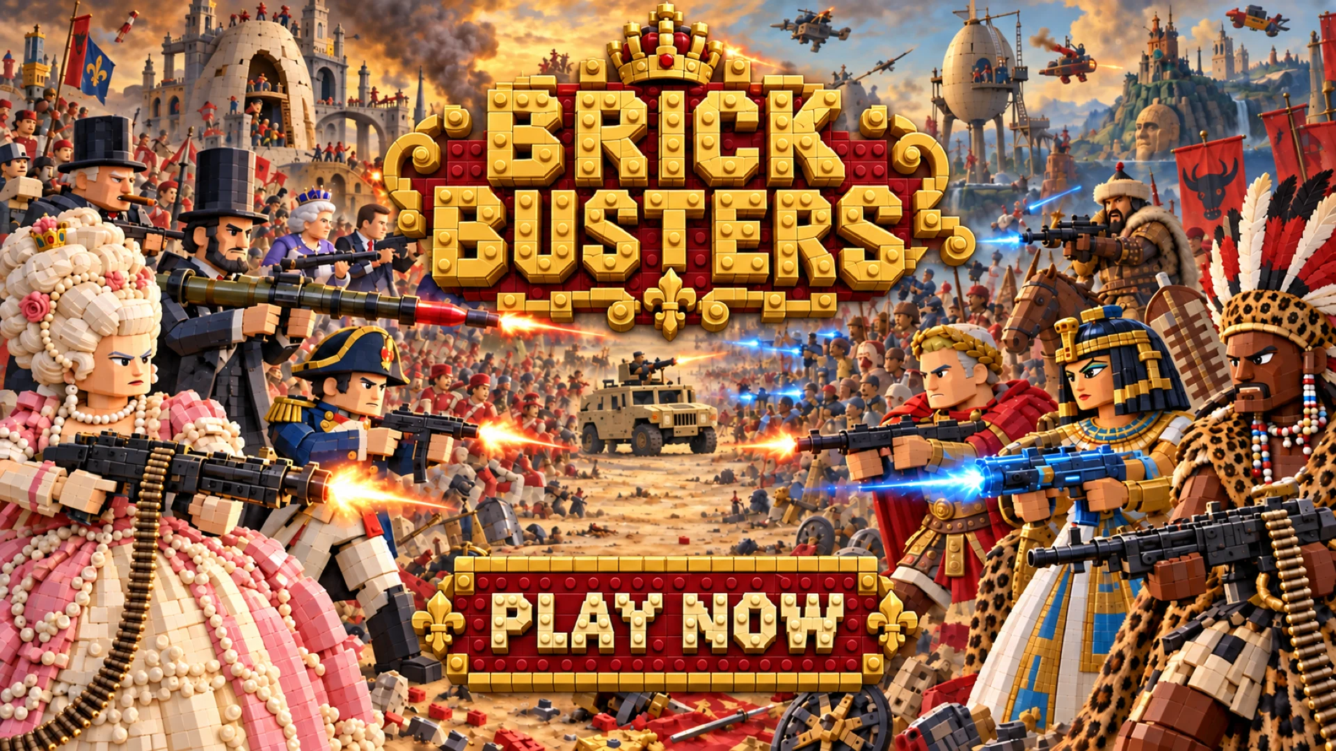 Brick Busters: historical brick fighters face off across an epic battlefield